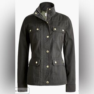 J. Crew Factory Resin-coated Twill Field Jacket size M